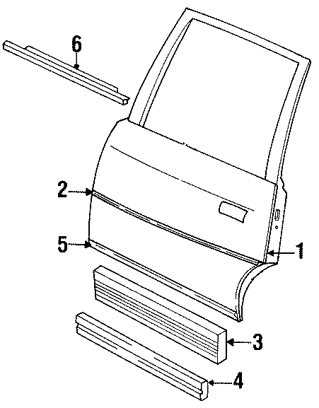 REAR DOOR. EXTERIOR TRIM.