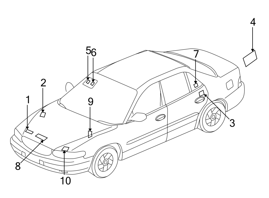 Diagram INFORMATION LABELS. for your 2020 Chevrolet Silverado   