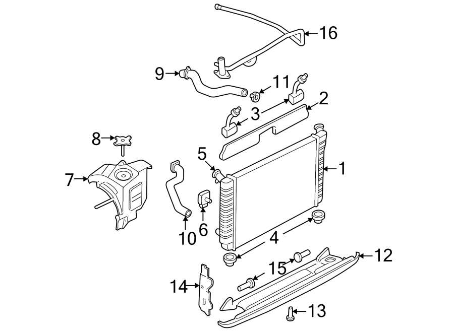 Diagram RADIATOR & COMPONENTS. for your 2019 Chevrolet Equinox   