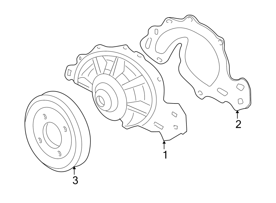 Diagram Water pump. for your 1995 Chevrolet K2500  Base Standard Cab Pickup Fleetside 4.3L Chevrolet V6 A/T 