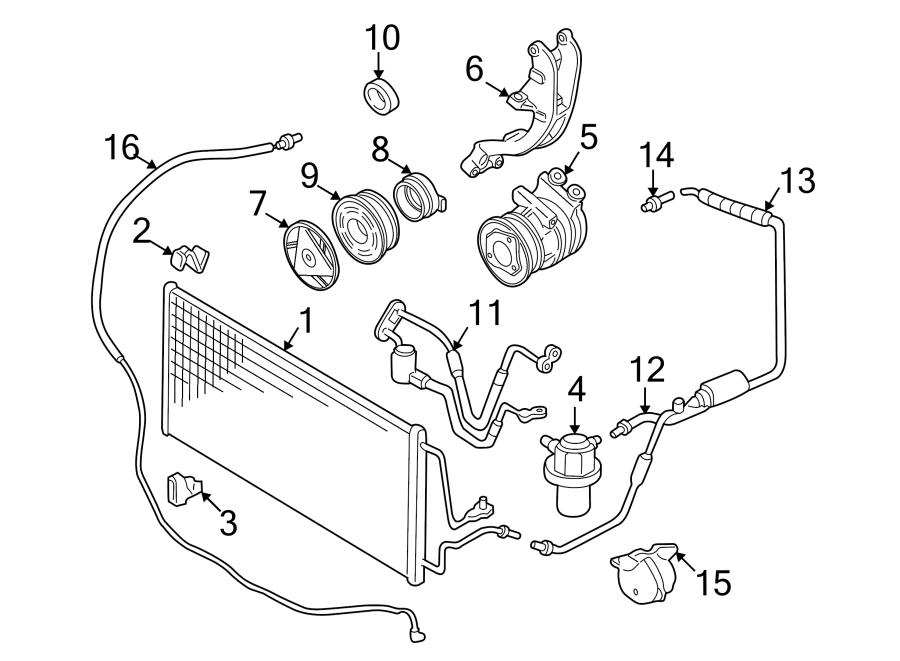 Diagram AIR CONDITIONER & HEATER. COMPRESSOR & LINES. CONDENSER. for your Chevrolet