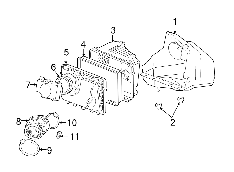 Diagram ENGINE / TRANSAXLE. AIR INTAKE. for your 2022 Chevrolet Spark   