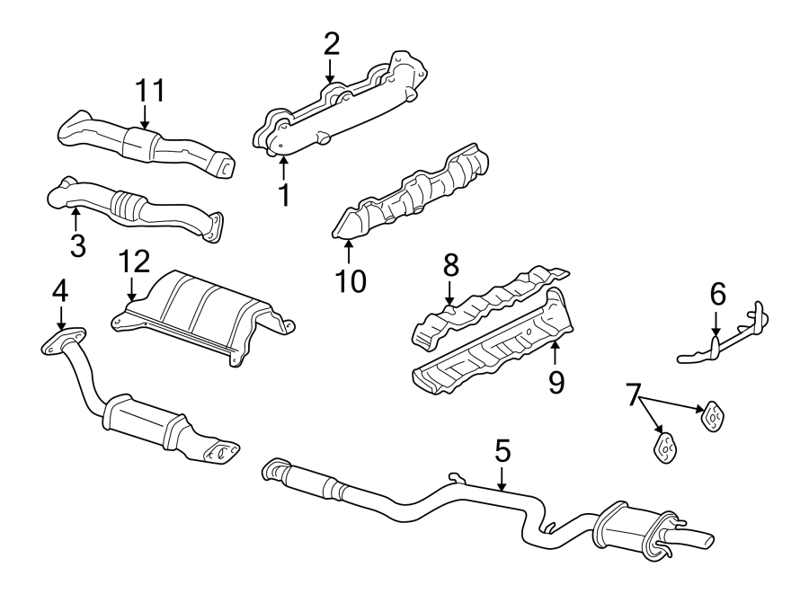 EXHAUST SYSTEM. EXHAUST COMPONENTS.