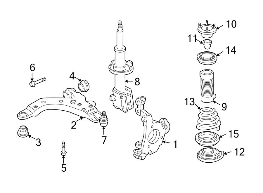 Diagram FRONT SUSPENSION. SUSPENSION COMPONENTS. for your 2019 GMC Sierra 2500 HD 6.6L Duramax V8 DIESEL A/T RWD Base Extended Cab Pickup Fleetside 