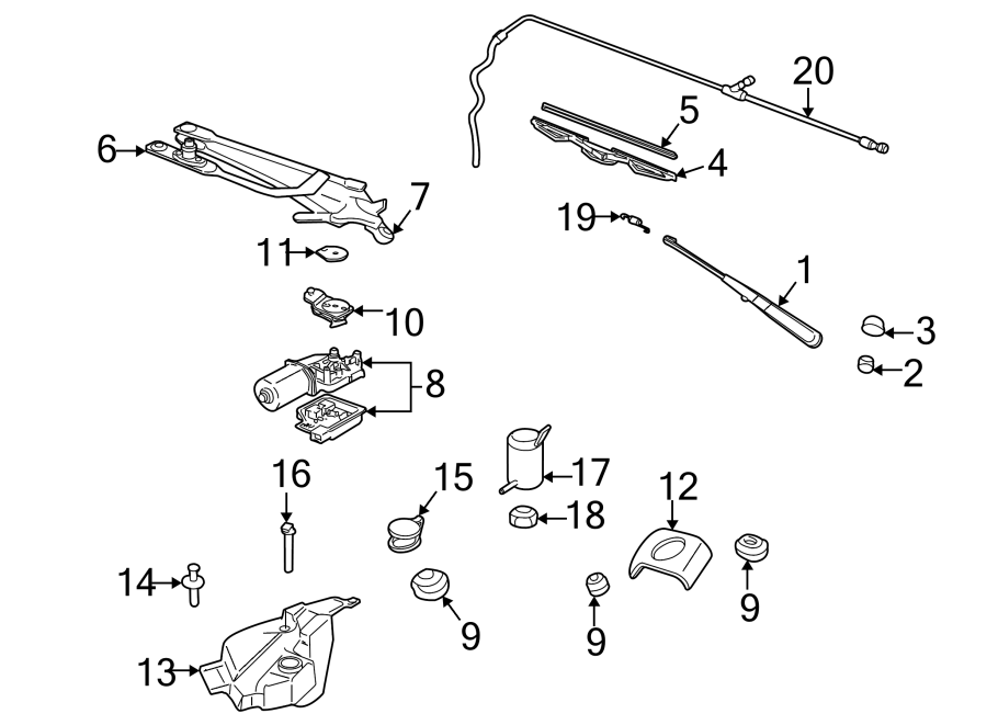 WINDSHIELD. WIPER & WASHER COMPONENTS.