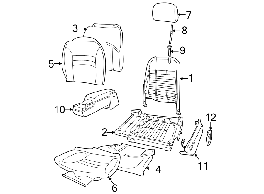 SEATS & TRACKS. FRONT SEAT COMPONENTS.