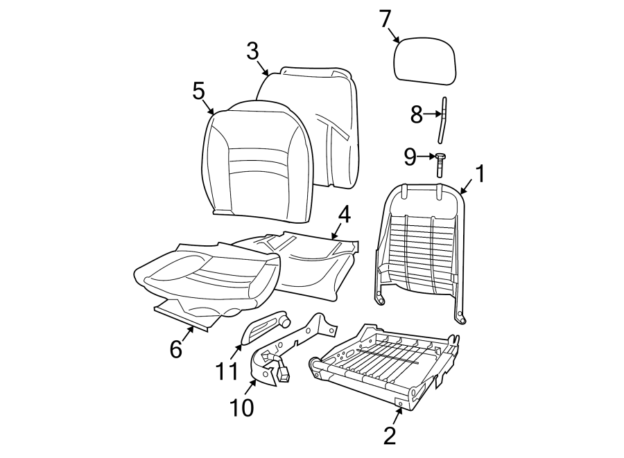 SEATS & TRACKS. FRONT SEAT COMPONENTS.