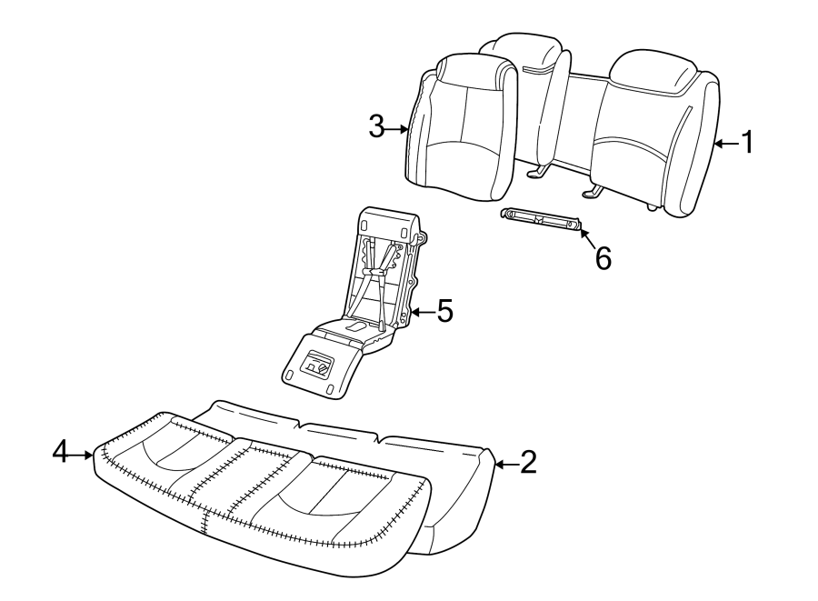 SEATS & TRACKS. REAR SEAT COMPONENTS.