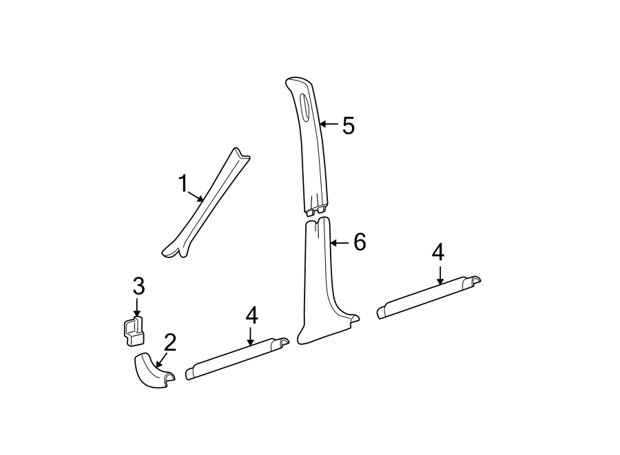 Diagram PILLARS. ROCKER & FLOOR. INTERIOR TRIM. for your Buick Century  