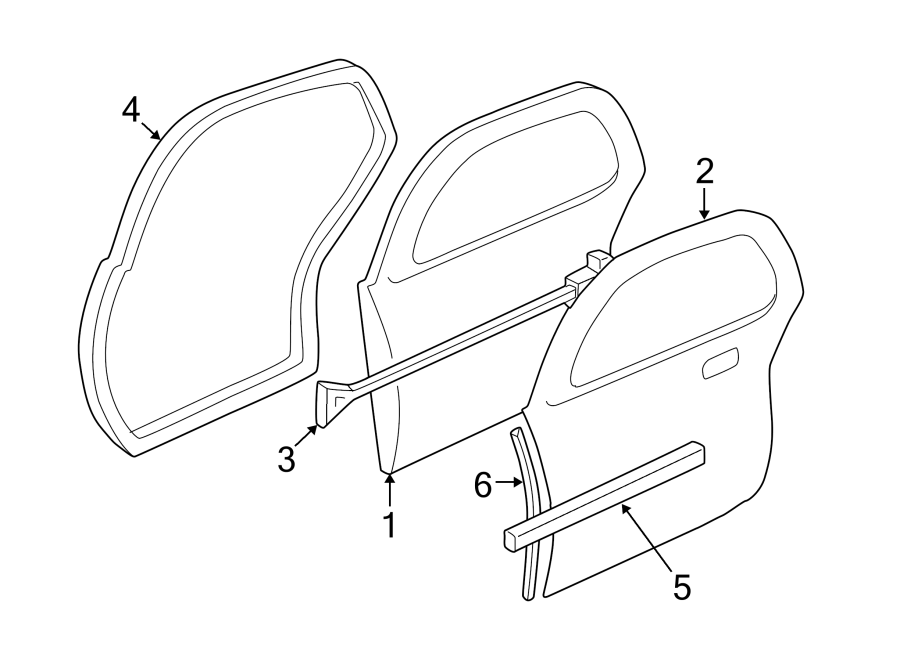 Diagram REAR DOOR. DOOR & COMPONENTS. for your 2019 Buick Enclave    