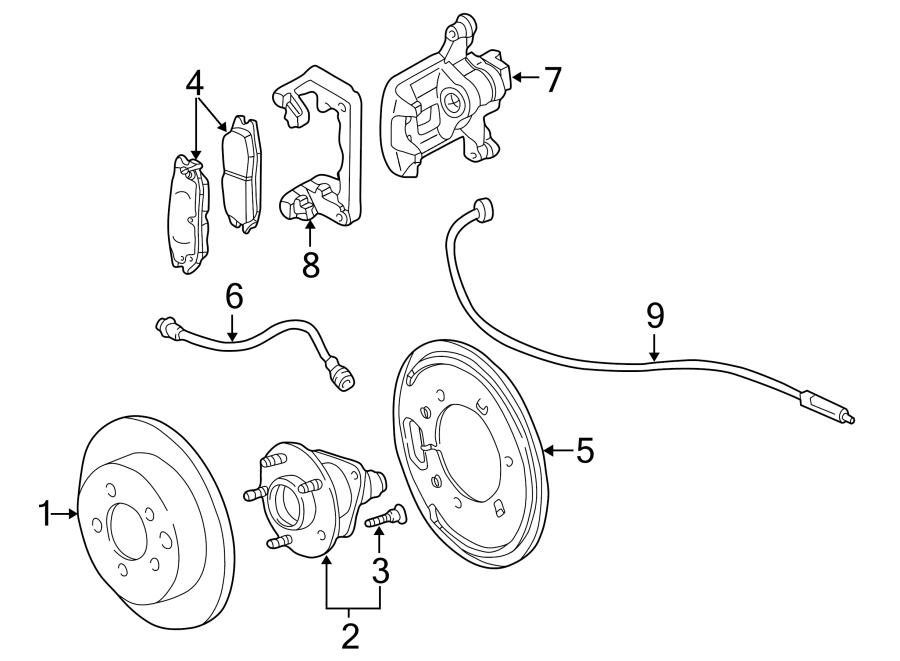 Diagram REAR SUSPENSION. BRAKE COMPONENTS. for your 2018 GMC Sierra 2500 HD 6.6L Duramax V8 DIESEL A/T RWD SLT Extended Cab Pickup Fleetside 