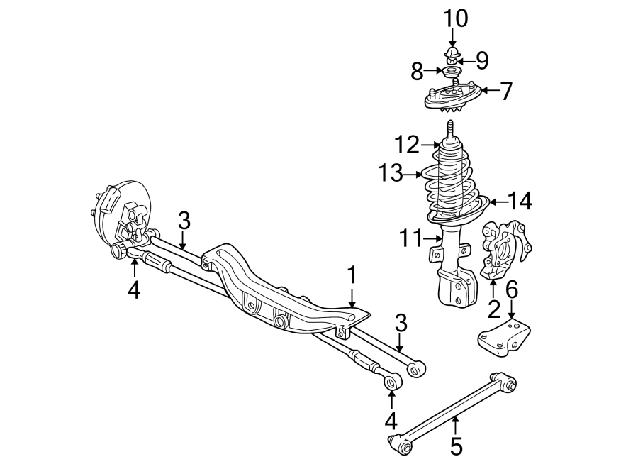 Diagram REAR SUSPENSION. SUSPENSION COMPONENTS. for your 2015 GMC Sierra 2500 HD 6.0L Vortec V8 A/T 4WD Base Crew Cab Pickup Fleetside 