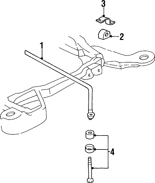 Diagram FRONT SUSPENSION. STABILIZER BAR & COMPONENTS. for your 1987 Chevrolet Cavalier   