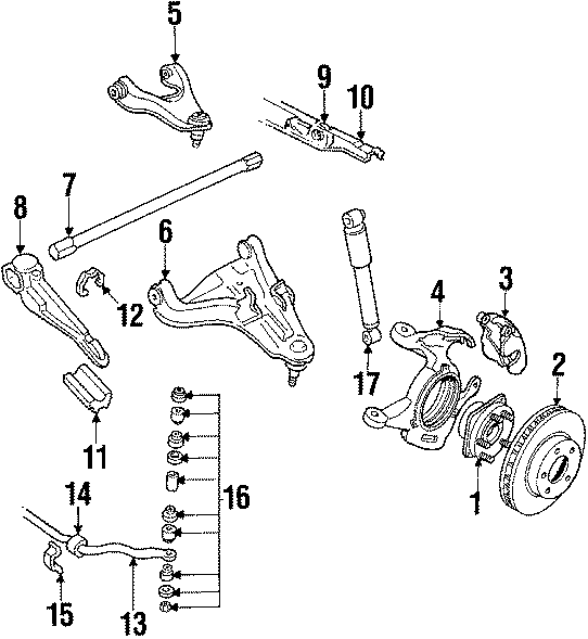 Diagram WHEELS & FRONT SUSPENSION. for your 2018 GMC Sierra 2500 HD 6.6L Duramax V8 DIESEL A/T 4WD SLE Extended Cab Pickup Fleetside 