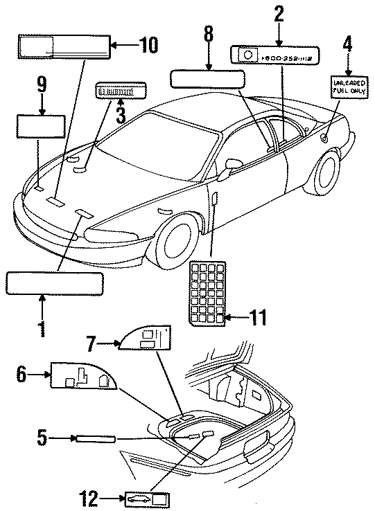 Diagram INFORMATION LABELS. for your 2013 Chevrolet Silverado   