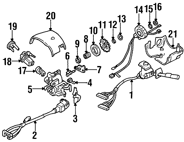 Diagram STEERING COLUMN. HOUSING & COMPONENTS. SHROUD. SWITCHES & LEVERS. for your 2018 Chevrolet Spark  LS Hatchback 