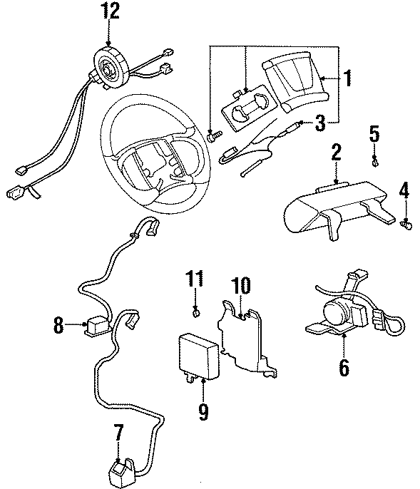 RESTRAINT SYSTEMS. AIR BAG COMPONENTS. Diagram