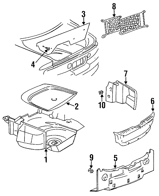 Diagram REAR BODY & FLOOR. INTERIOR TRIM. for your 2024 Buick Enclave    