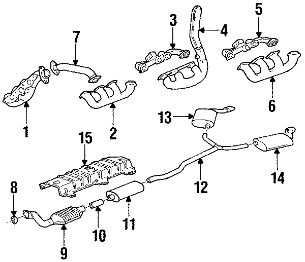 15EXHAUST SYSTEM. EXHAUST COMPONENTS. MANIFOLD.https://images.simplepart.com/images/parts/motor/fullsize/AD95435.png