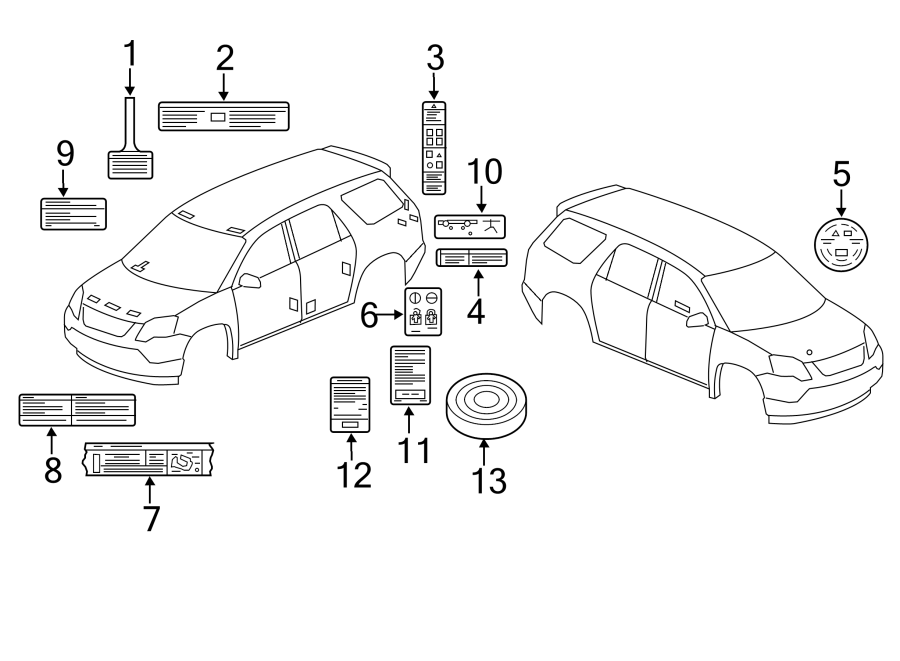 Diagram INFORMATION LABELS. for your 2010 Chevrolet Silverado 3500 HD LT Extended Cab Pickup Fleetside  