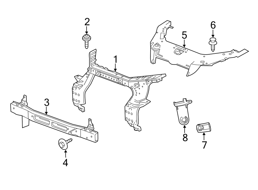 Diagram RADIATOR SUPPORT. for your 2021 Chevrolet Camaro ZL1 Coupe 6.2L V8 M/T 