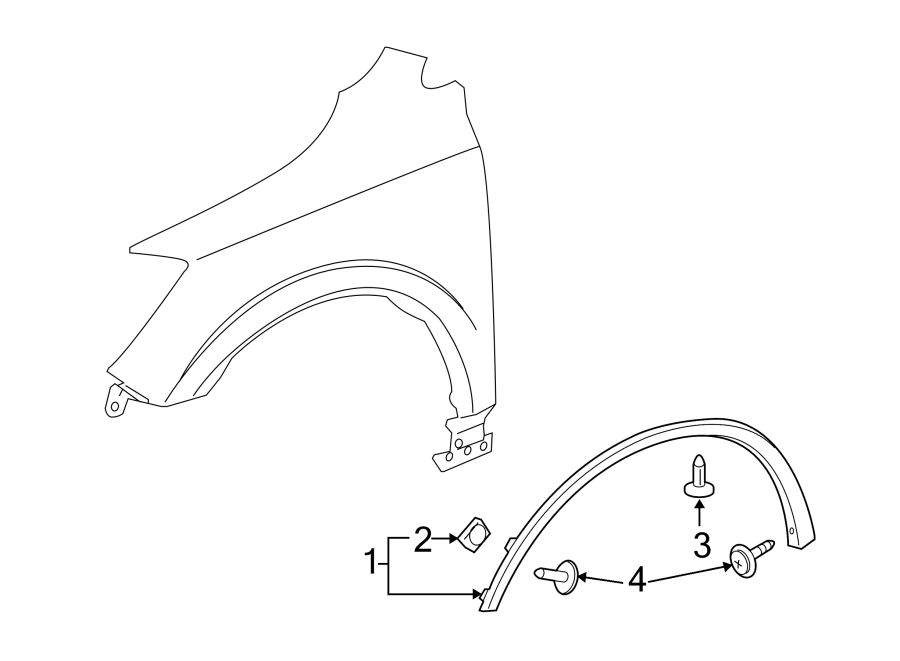 Diagram FENDER. EXTERIOR TRIM. for your 2010 Buick Enclave  CX Sport Utility 3.6L V6 A/T FWD 