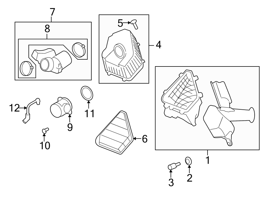 Diagram ENGINE / TRANSAXLE. AIR INTAKE. for your 2016 Chevrolet Spark   