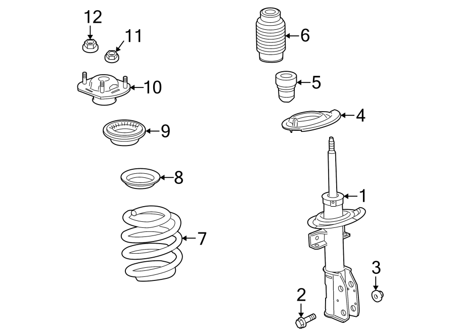 Diagram FRONT SUSPENSION. STRUTS & COMPONENTS. for your 2015 GMC Sierra 2500 HD 6.0L Vortec V8 FLEX A/T RWD SLT Extended Cab Pickup 