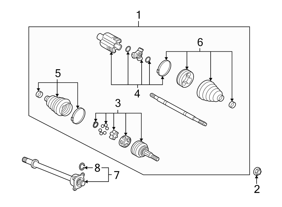 Diagram FRONT SUSPENSION. DRIVE AXLES. for your 2015 GMC Terrain SLT Sport Utility 3.6L V6 FLEX A/T FWD 