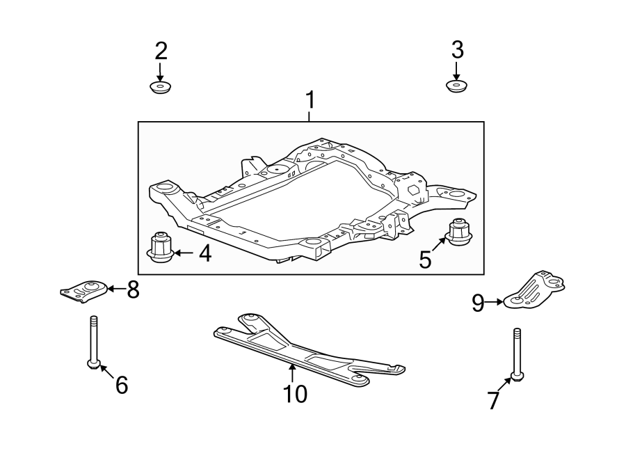 Diagram FRONT SUSPENSION. SUSPENSION MOUNTING. for your 2019 GMC Sierra 2500 HD 6.6L Duramax V8 DIESEL A/T 4WD Denali Crew Cab Pickup Fleetside 