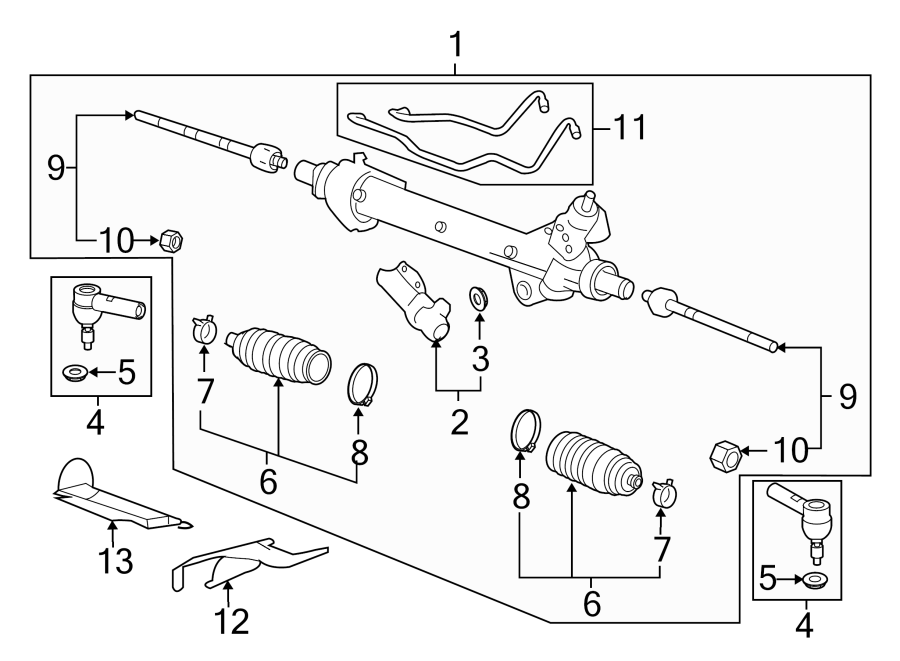 Diagram STEERING GEAR & LINKAGE. for your 2002 GMC Sierra 2500 HD 6.0L Vortec V8 CNG A/T 4WD Base Standard Cab Pickup Fleetside 