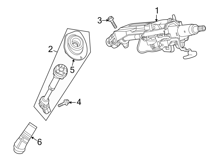 Diagram STEERING COLUMN ASSEMBLY. for your 2022 Chevrolet Silverado 1500 LT Crew Cab Pickup Fleetside 2.7L A/T 4WD 