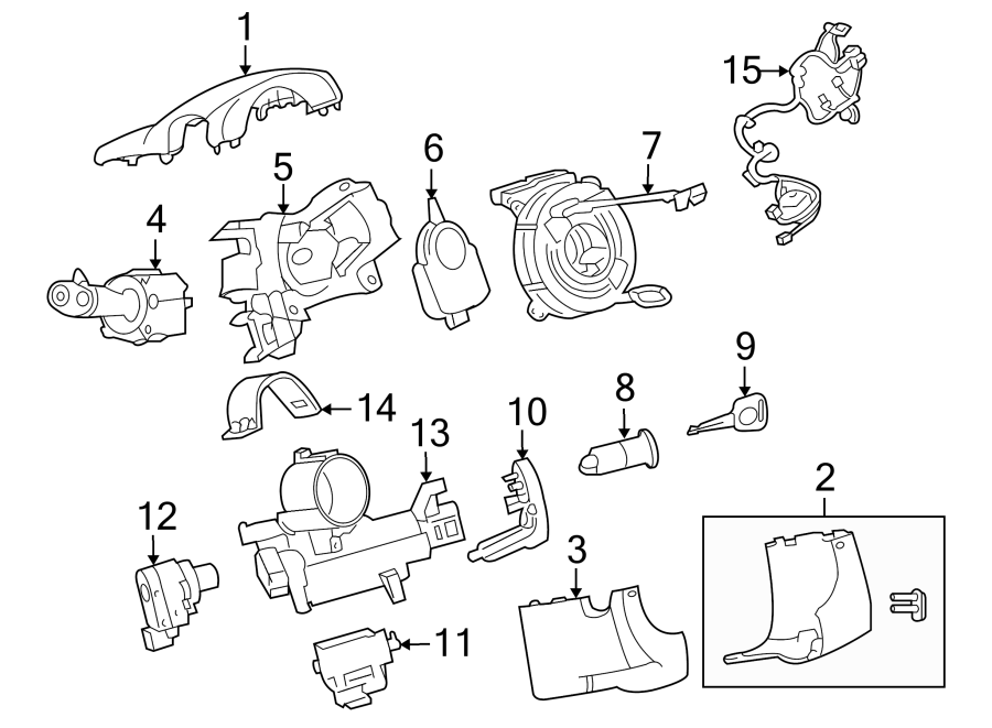 Diagram STEERING COLUMN. SHROUD. SWITCHES & LEVERS. for your 2018 Chevrolet Spark  LT Hatchback 