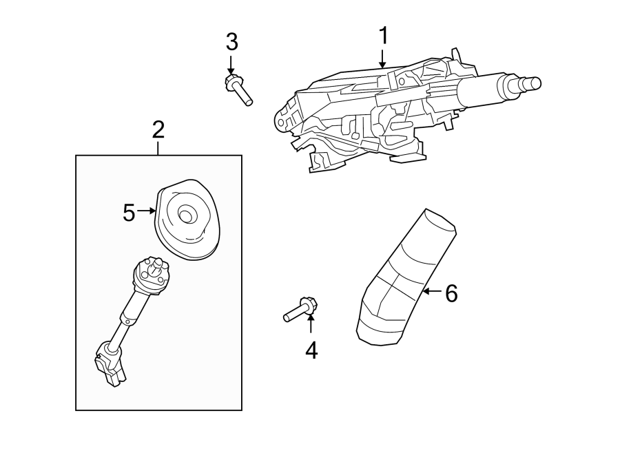 Diagram STEERING COLUMN ASSEMBLY. for your 2022 Chevrolet Silverado 1500 LT Crew Cab Pickup Fleetside 2.7L A/T 4WD 