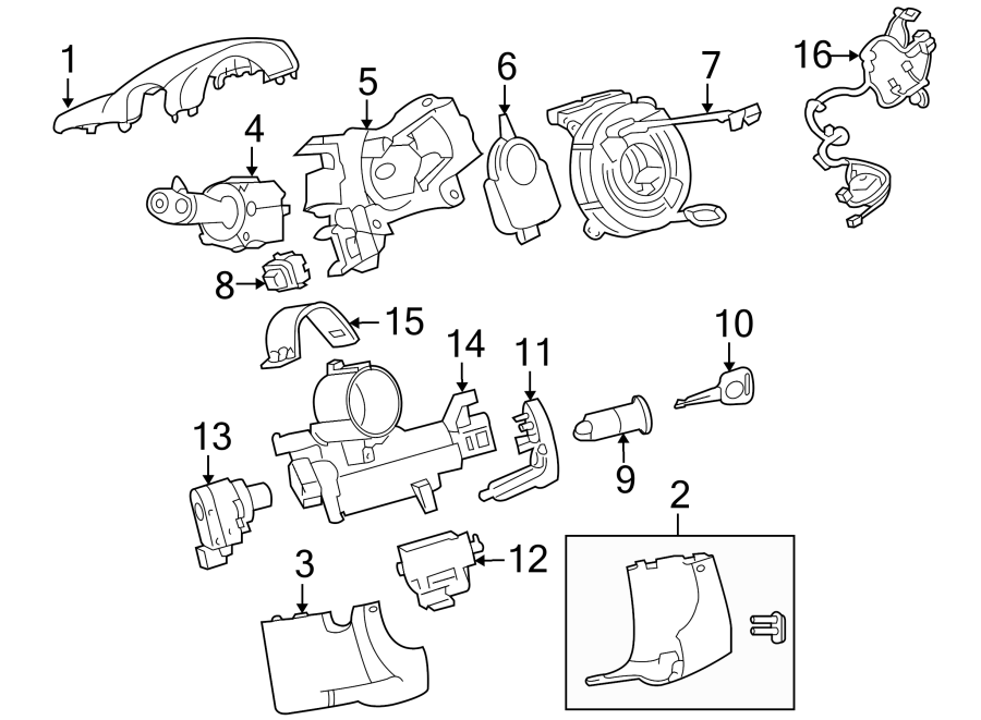 Diagram STEERING COLUMN. SHROUD. SWITCHES & LEVERS. for your 2005 Chevrolet Silverado 1500 Z71 Off-Road Standard Cab Pickup Stepside  