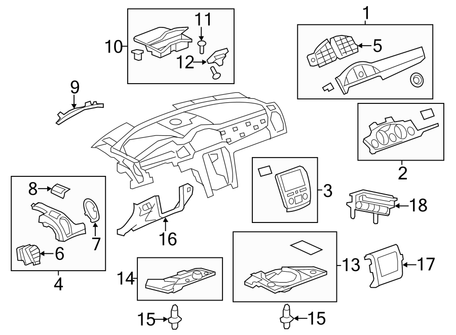 Diagram Instrument panel components. for your Buick