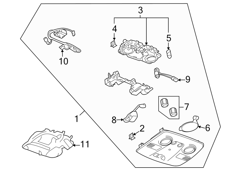 Diagram OVERHEAD CONSOLE. for your 2001 Buick Century   