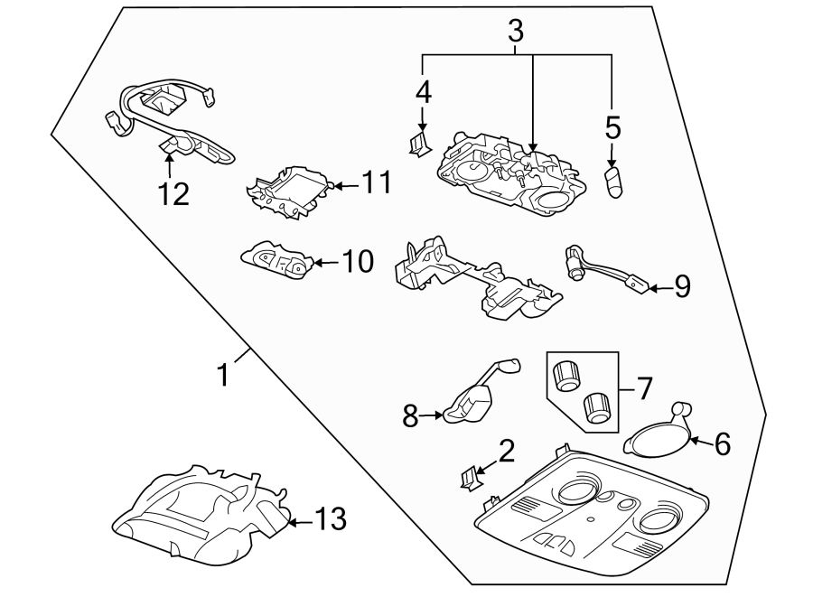 Diagram OVERHEAD CONSOLE. for your 2001 Buick Century   