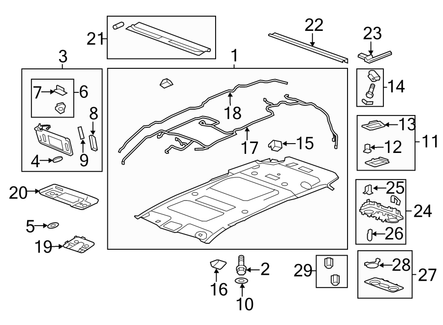 Diagram Interior trim. for your Buick Enclave   