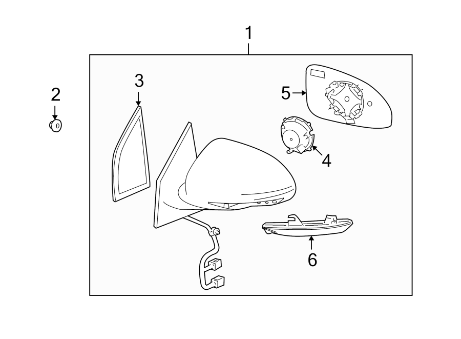 Diagram FRONT DOOR. OUTSIDE MIRRORS. for your 2025 Cadillac XT4   