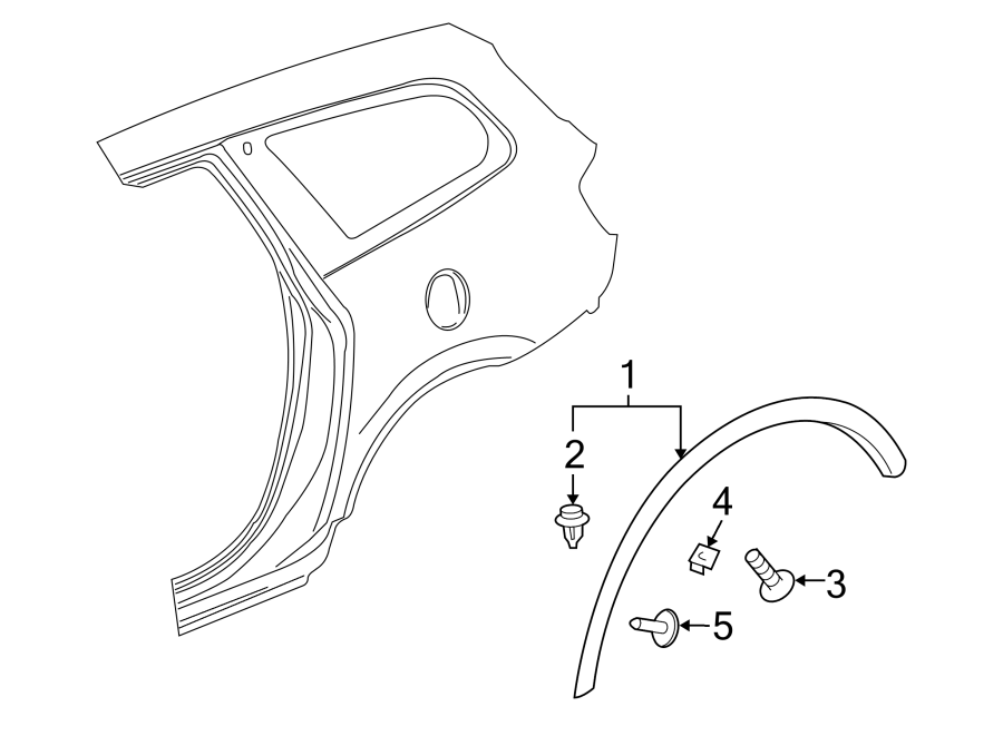 Diagram QUARTER PANEL. EXTERIOR TRIM. for your 2010 Buick Enclave  CX Sport Utility 3.6L V6 A/T FWD 