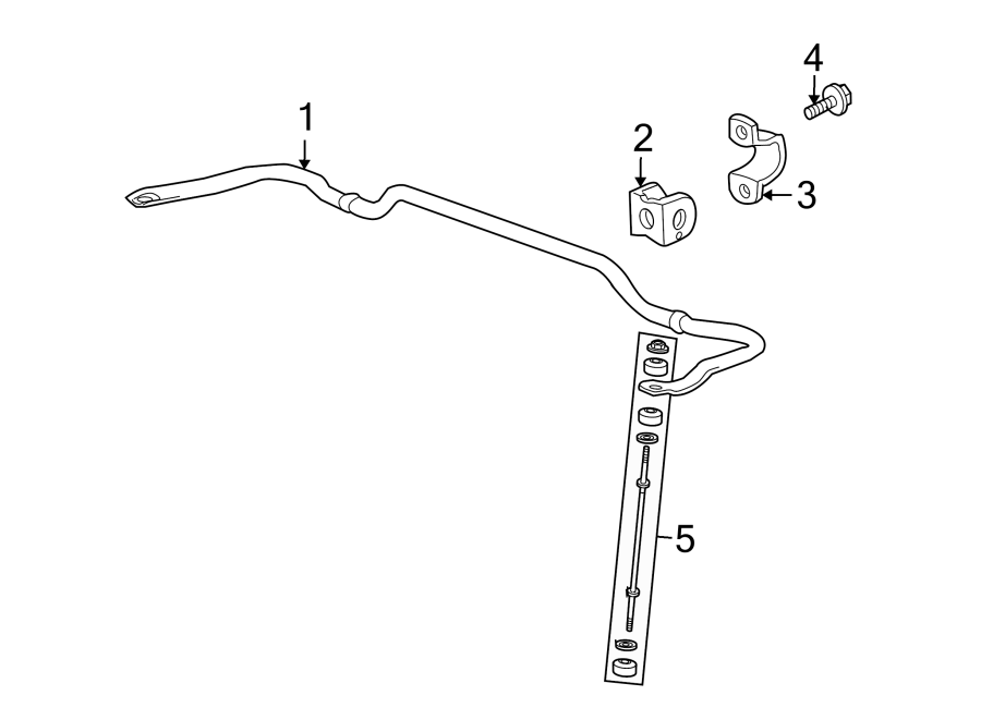 Diagram REAR SUSPENSION. STABILIZER BAR & COMPONENTS. for your 2016 GMC Sierra 2500 HD 6.0L Vortec V8 FLEX A/T RWD SLE Extended Cab Pickup Fleetside 