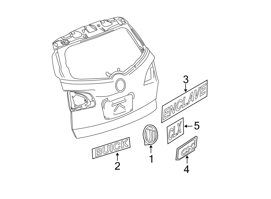 Diagram LIFT GATE. EXTERIOR TRIM. for your 2019 GMC Sierra 2500 HD 6.0L Vortec V8 A/T RWD Base Extended Cab Pickup Fleetside 