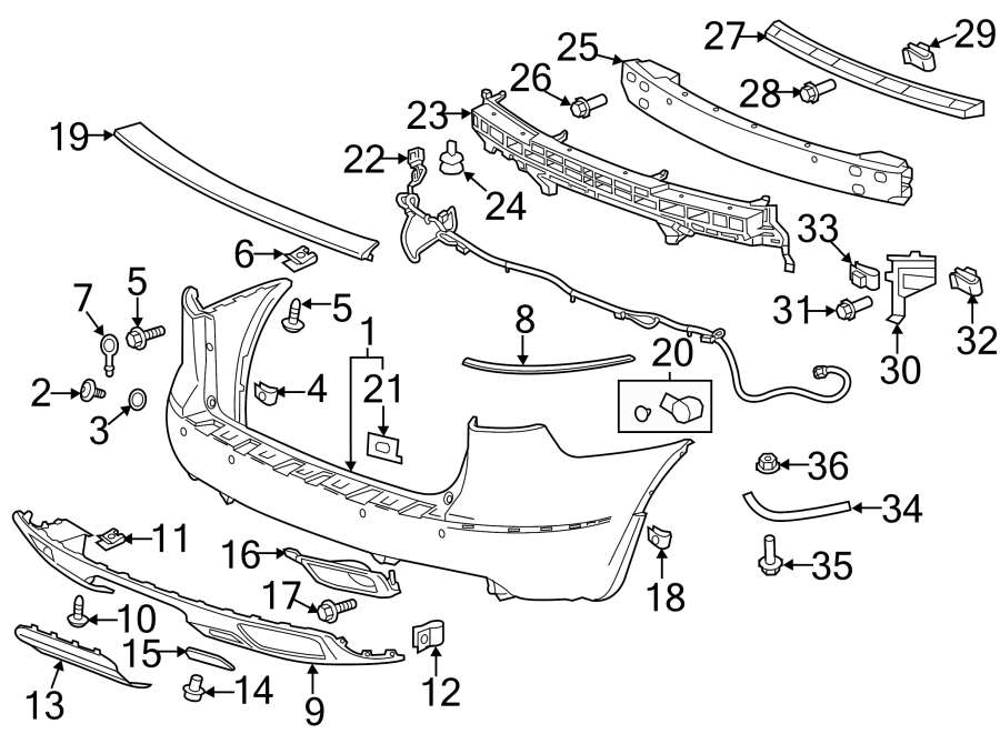 REAR BUMPER. BUMPER & COMPONENTS. Diagram