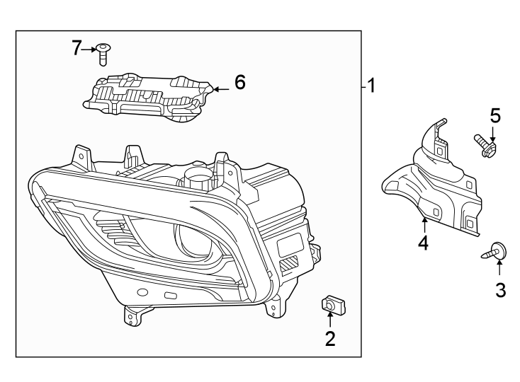 Buick Enclave Headlight Assembly. 2022-24, w/o enhanced - 84848267 ...