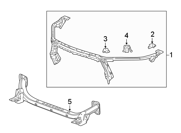 Diagram RADIATOR SUPPORT. for your 2019 Buick Enclave  Premium Sport Utility  