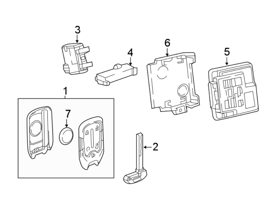 Diagram KEYLESS ENTRY COMPONENTS. for your 2016 Chevrolet Spark 1.4L Ecotec M/T LT Hatchback 