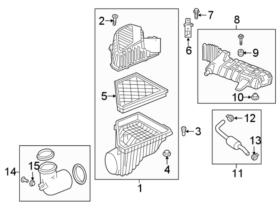 Diagram Engine / transaxle. Air intake. for your 2020 Chevrolet Spark 1.4L Ecotec M/T ACTIV Hatchback 