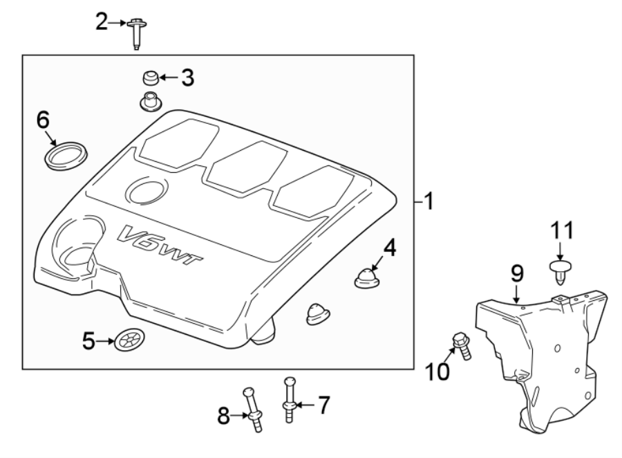 ENGINE / TRANSAXLE. ENGINE APPEARANCE COVER. Diagram