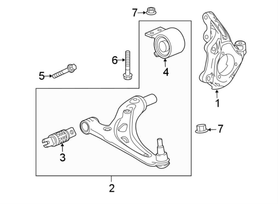 Diagram FRONT SUSPENSION. SUSPENSION COMPONENTS. for your 2019 GMC Sierra 2500 HD 6.0L Vortec V8 FLEX A/T 4WD SLT Extended Cab Pickup Fleetside 